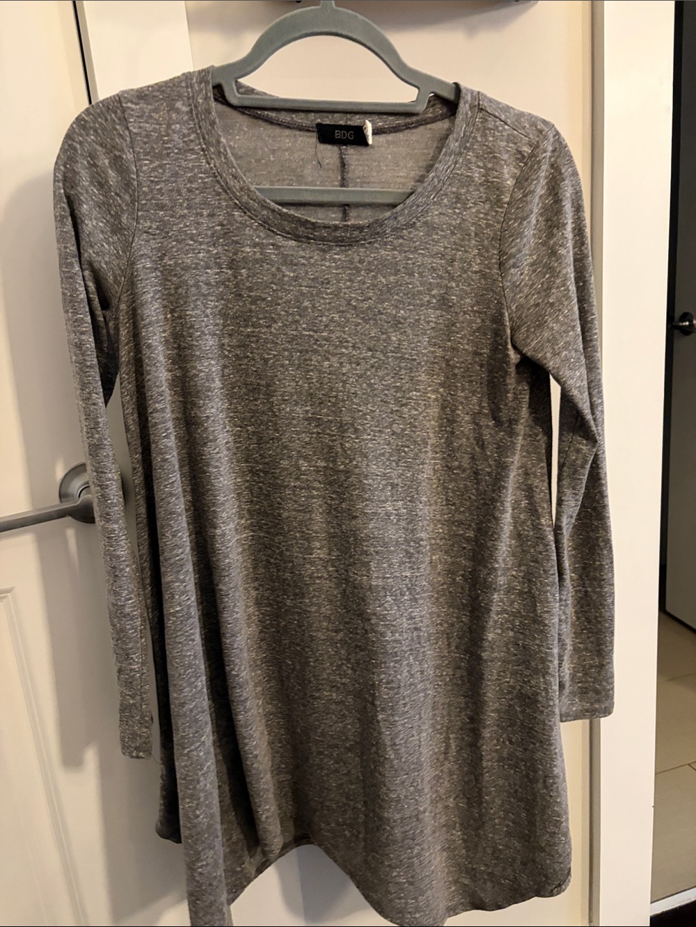 BDG Gray Long Sleeve Swing Dress